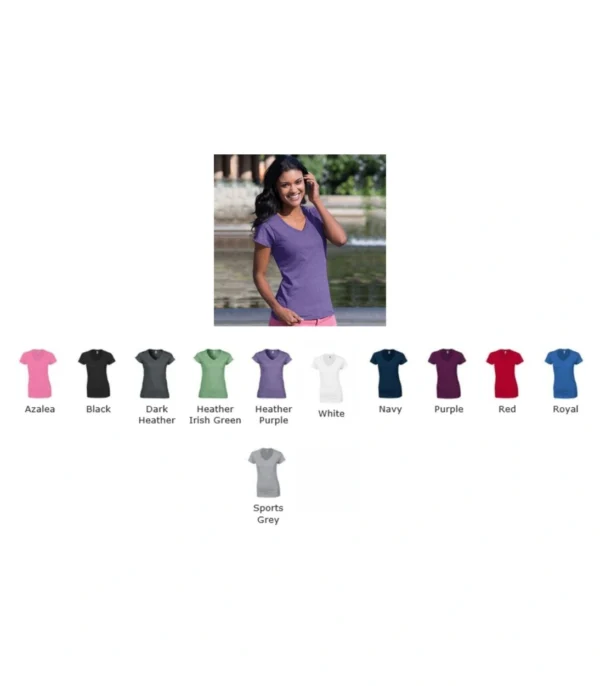 Gildan GD78 Soft Style Ladies V Neck Tee Shirt